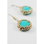 Turquoise Marble Honeycombed Stone Earrings